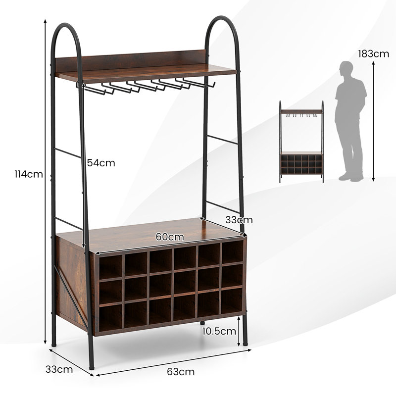 Keren Kitchen Wine Rack with Stemware Holder