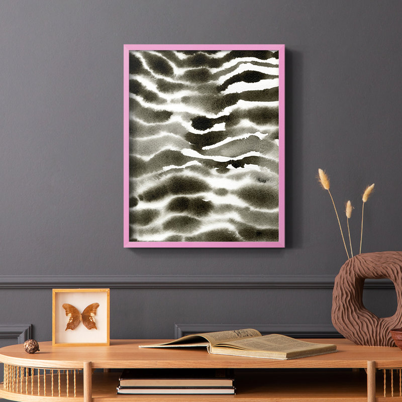 Impression encadrée Jungle Stripe II - bois massif, Rose, H 10 po x l 8 po