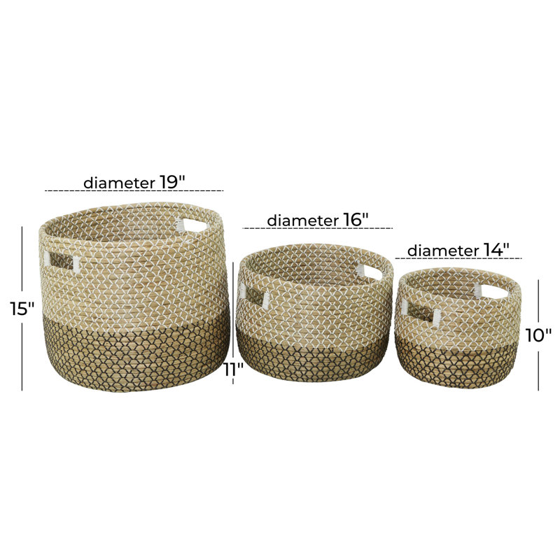 3 Piece Seagrass Basket Set