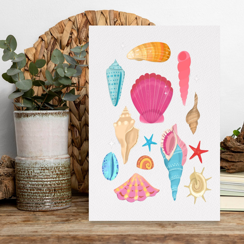 Seashells Abstract Coastal Wall Art Print, 45.72cm H x 30.48cm W