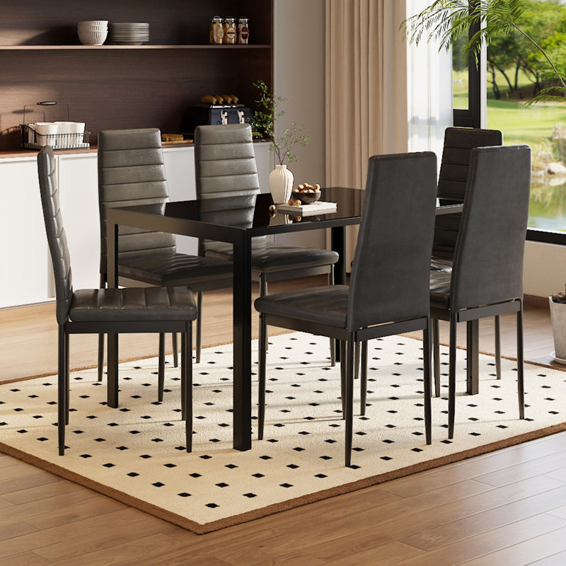 6 - Person Dining Set, 75cm H x 80cm L x 120cm W