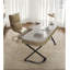 Bureau en marbre minimaliste avec pieds en métal à structure en X-110089939