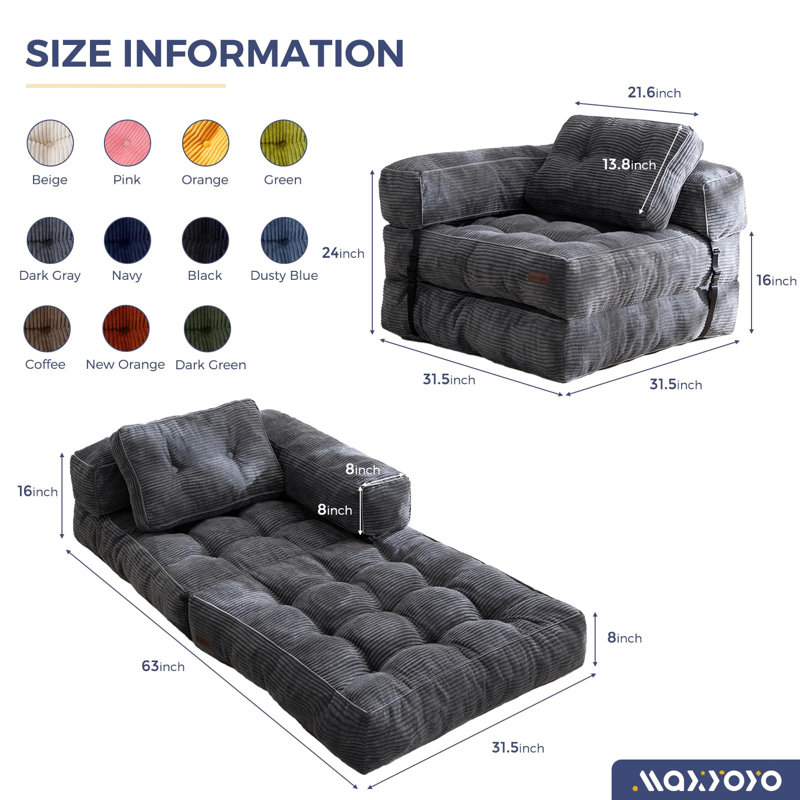Canapé-lit pliant, fauteuil convertible avec coussin, MIKY-2608WQ7N-1
