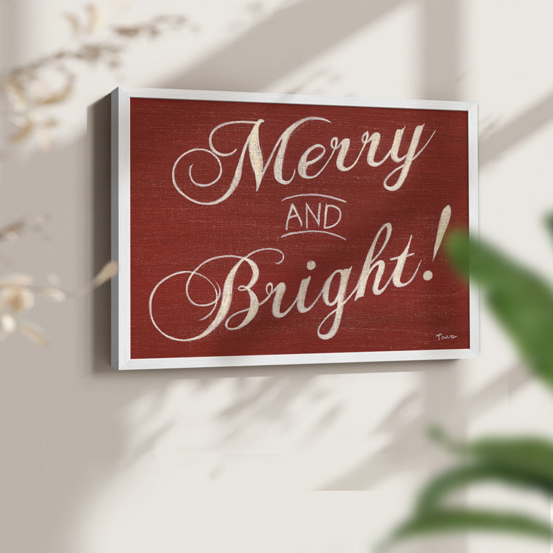 Red Merry and Bright - Reproduction encadrée - réarmable, H 8 po x l 10 po, Blanc