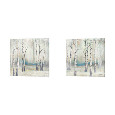 " Watercolor December Birch I & II " 2 Piece Art Graphic Art Print