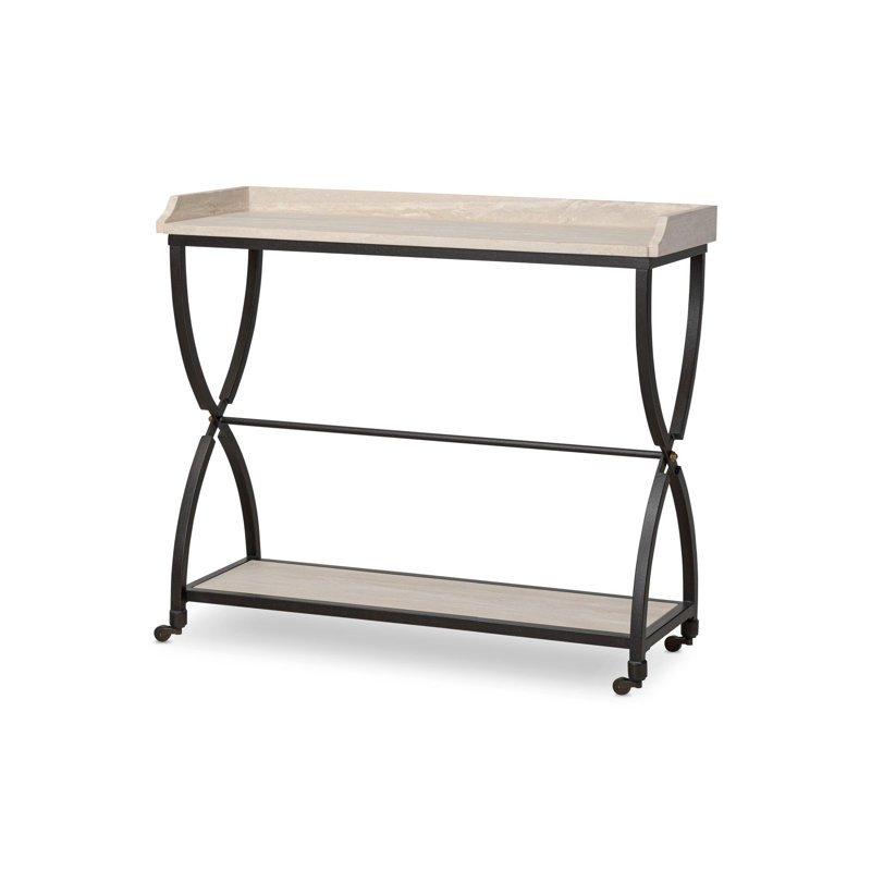 Six Beers 43'' W Console Table, Beige, Black