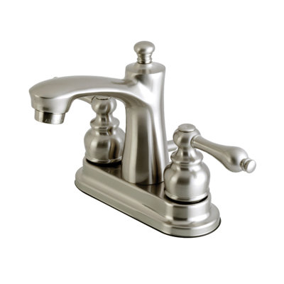 Kingston Brass Victorian Two-Handle 3-Hole Deck Mount 4" Centerset Bathroom Faucet with Plastic Pop-Up