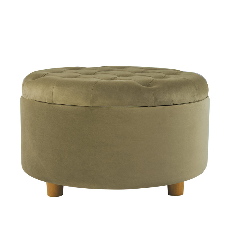 Bhismpal Velvet Ottoman, Light Sage Green