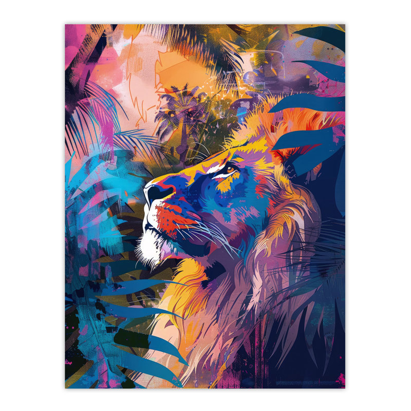 Wall Art Print Jungle Lion Abstract Pop Art Design Poster