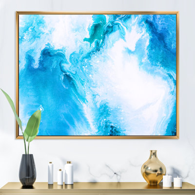 Liquide en bleu clair et turquoise II - Peinture sur toile