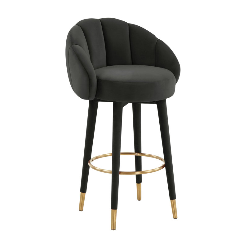 Lowther Myla Swivel Stool, Bar Stool (30.8” Seat Height), Black