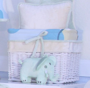 Panier à mèches minky blue bubbles