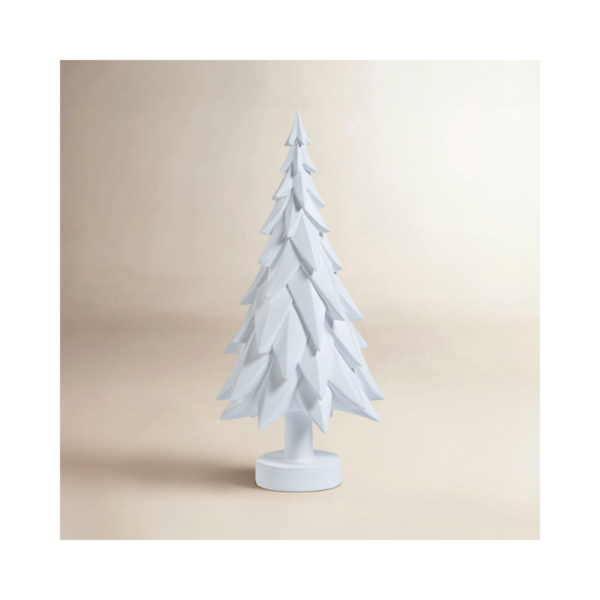 Decorative Tabletop Spruce Tree, 13.75" H x 6.25" W x 6.25" D, White