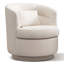 Fauteuil demi-tonneau pivotant moderne ultra-doux de 29 po de largeur avec coussin-1025228961