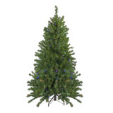 10' Green Canadian Pine Artificial Christmas Tree With 800 Multi-Colored Lights With Stand