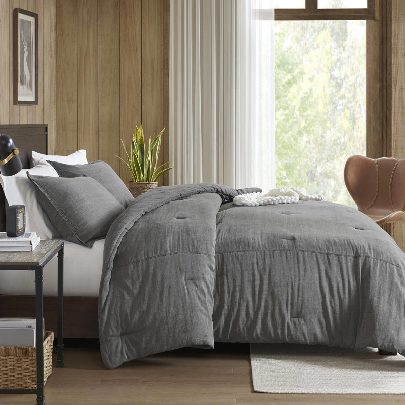 3 pièces d'édredon en sergé très grand / très grand - respirant et confortable, délavé à la pierre, rembourré pour plus de chaleur, décor polyvalent,
