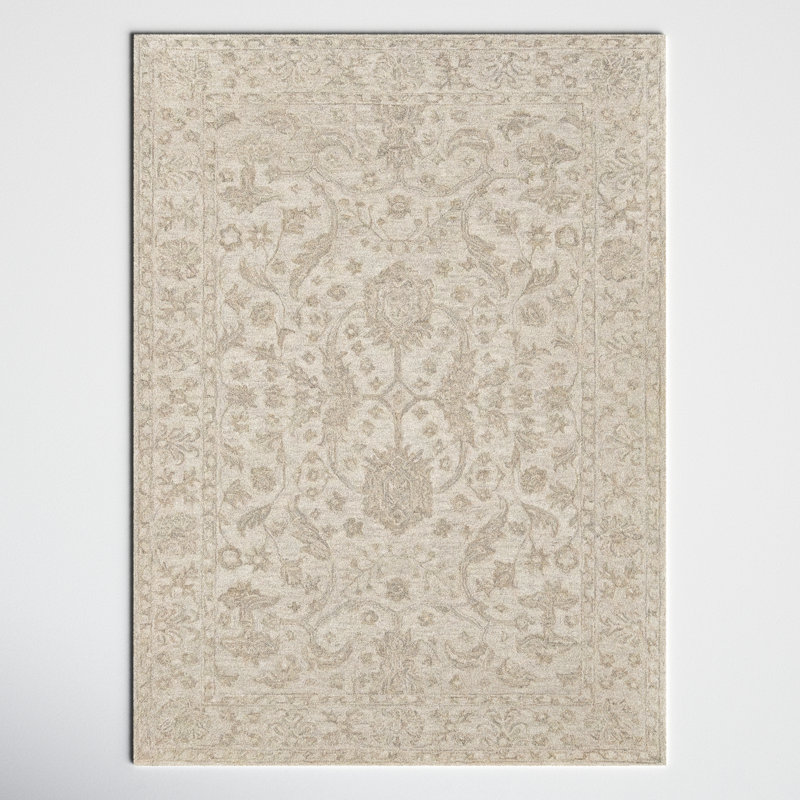 Cece Hand Tufted Wool Floral Indoor Rug, Rectangle 3'6" x 5'6"