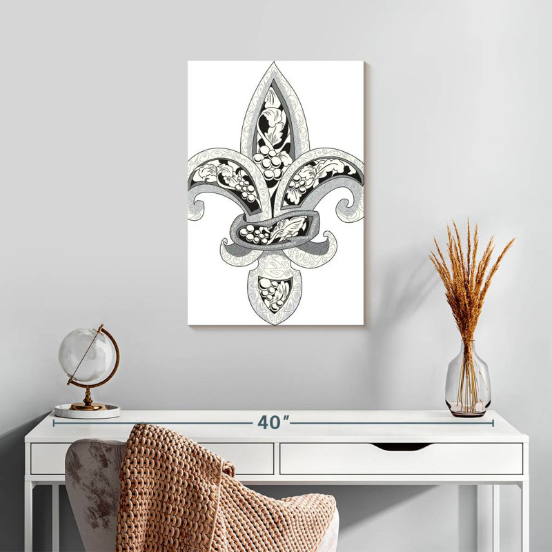Kerner Ornate Fleur De Lis, 24" H x 16" W
