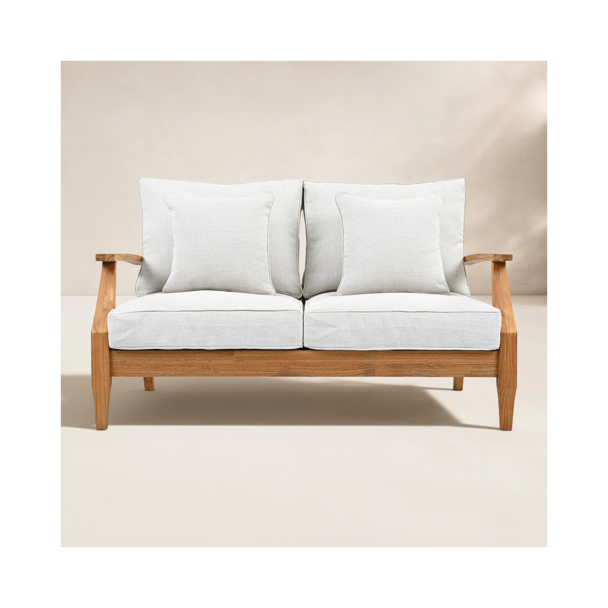 Clairmont Teakwood Patio Loveseat, White