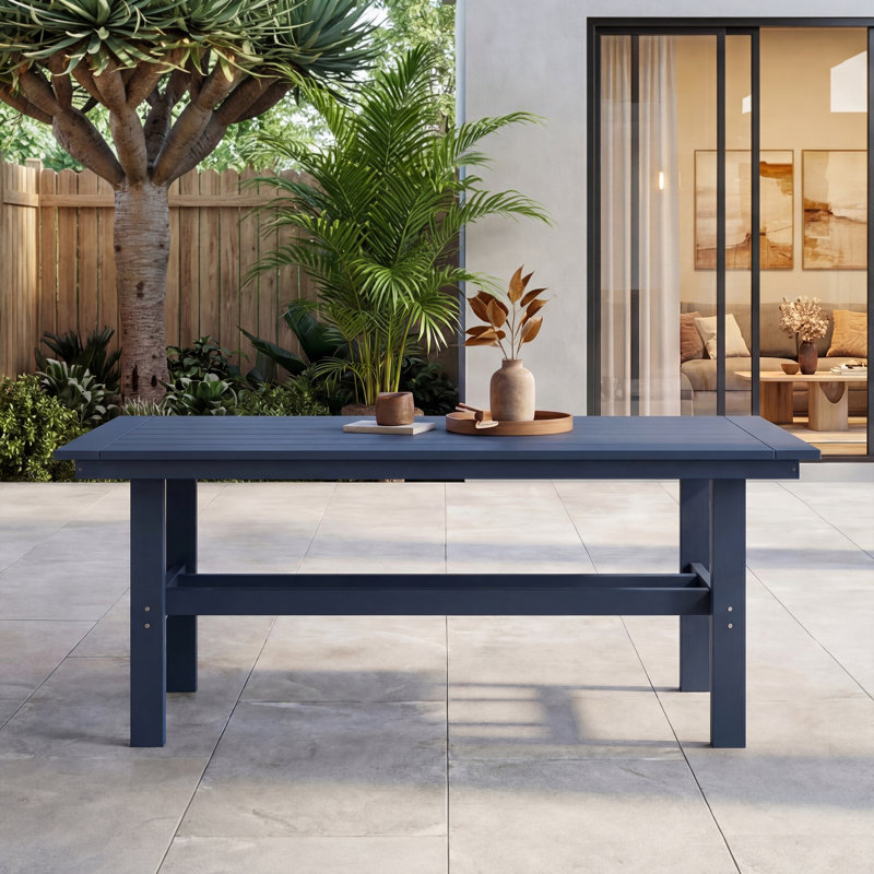 6-Person HDPE Outdoor Dining Table - All-Weather, Navy