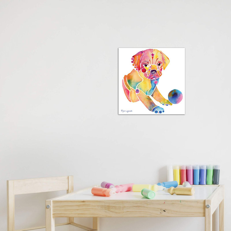 Hippopotame de Jo Lynch - impression d'art graphique, H 12 po x l 12 po x P 1,5 po, Toile tendue, Pas de tapis
