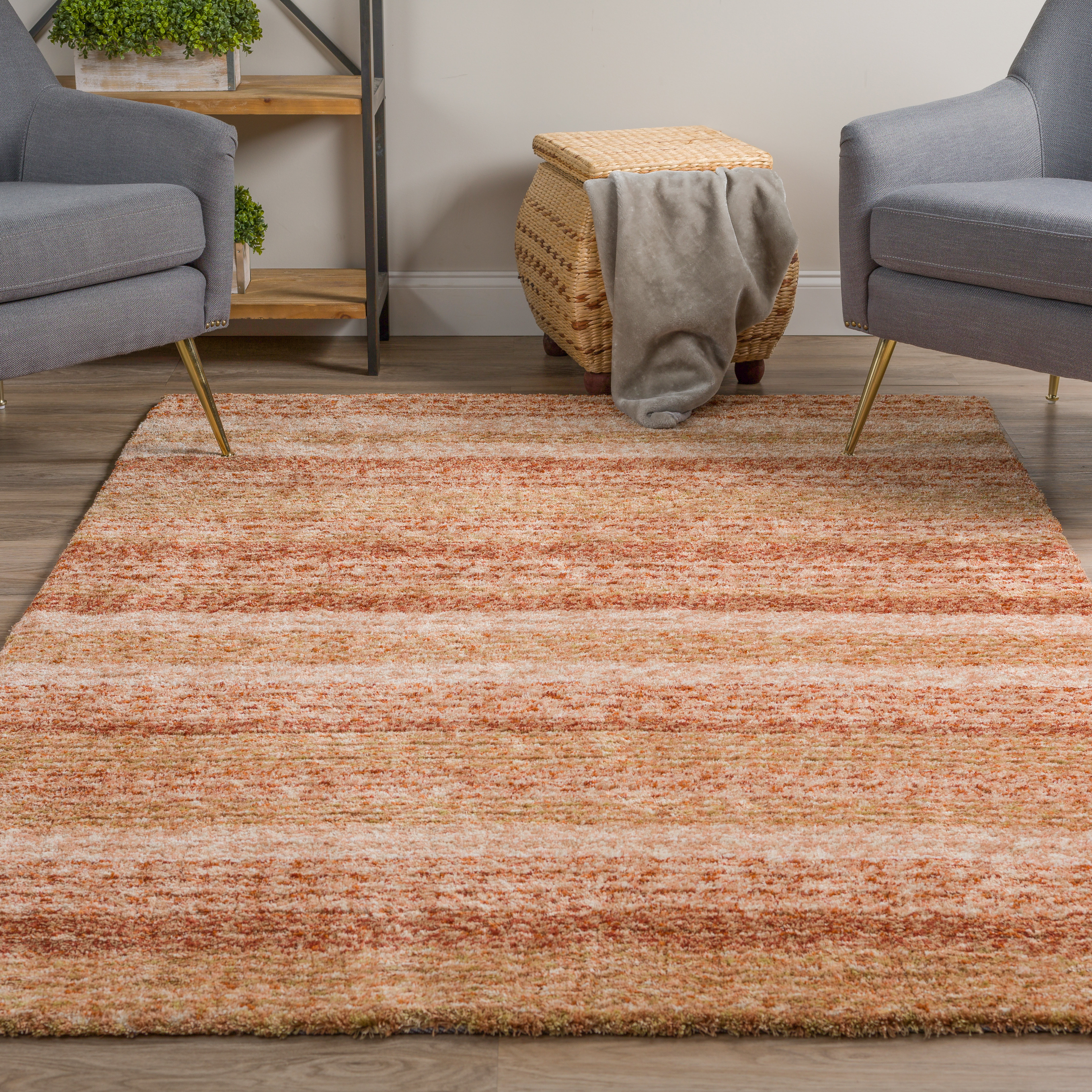 Rust Textured Area Rug Ranch Style Highland Dunes Striped Rust Area Rug & Reviews | Wayfair