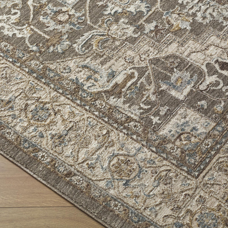 Arda Machine Woven Area Rug, Rectangle 6'7" x 9'6", Chocolate Brown