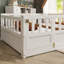 Lit simple sur pied Montessori avec barrière et porte haute sécurité, blanc (breveté)-129766819