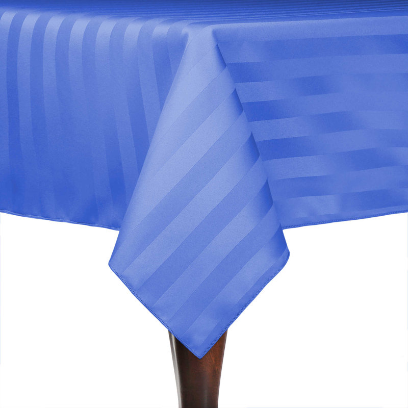 Ultimate Textile Satin Stripe Rectangular Tablecloth, 10, Periwinkle, 120" x 54"