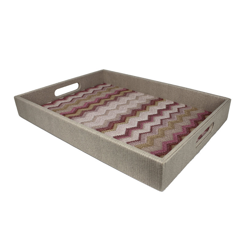 Nayleigh Leather / Faux Leather Tray, Brown/Grey/Beige/Pink
