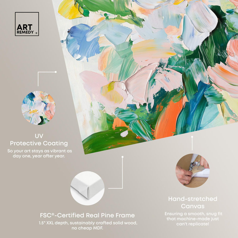 Art Remedy, art tropical brillant sur toile, H 20 po x l 20 po, Toile tendue