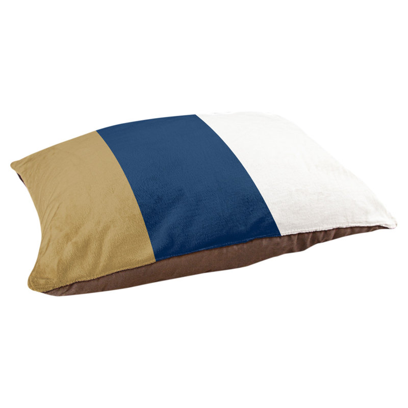 Oreiller rectangulaire Bousson, Moyen (L 18 po x l 28 po), Or / bleu marine /