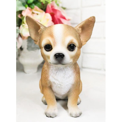 Lifelike Adorable Deer Head Chihuahua Dog Puppy Sitting Home Decor Figurine