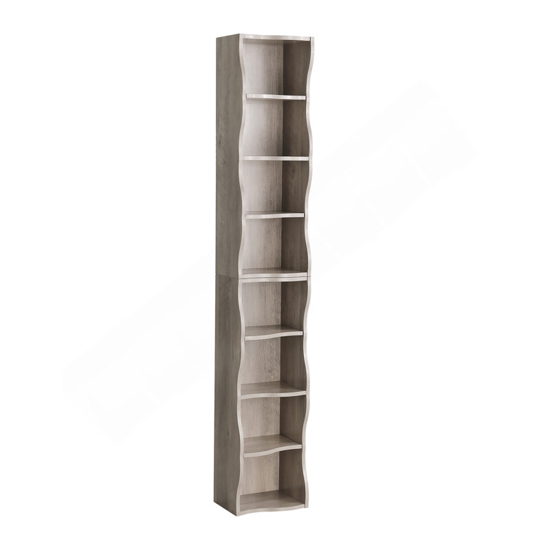 Tablette mince à 8 couches réglables avec bordure ondulée, Gris