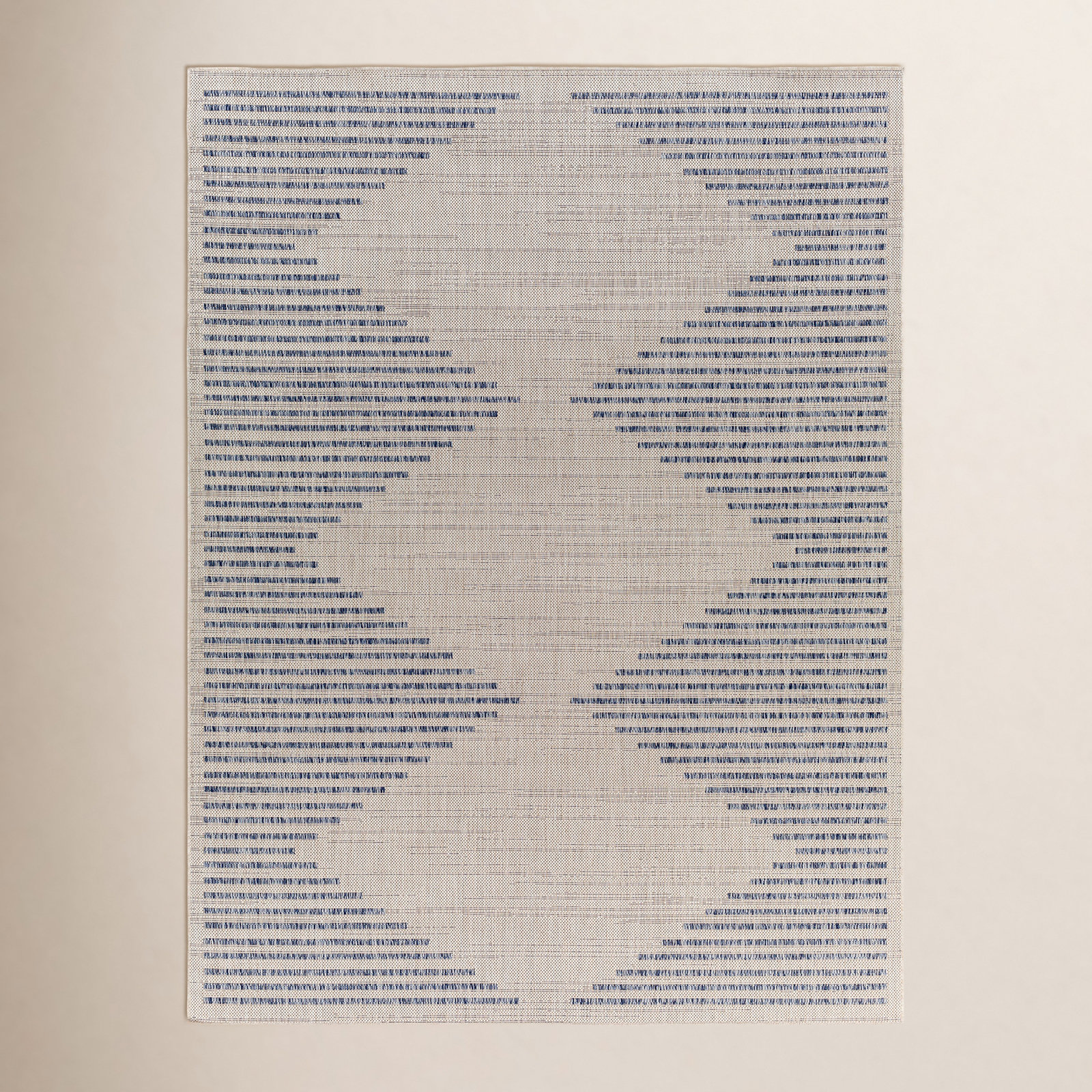 Calliah Striped Polypropylene Area Rug in Blue/Cream, Rectangle 5'3" x 7'