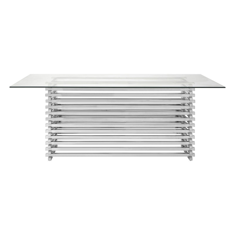 Garceau Glass Top Metal Base Dining Table