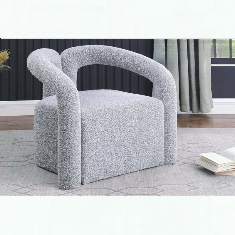 Chaise d'appoint Postmodern Boucle, de conception tubulaire et entièrement assemblée, Gris