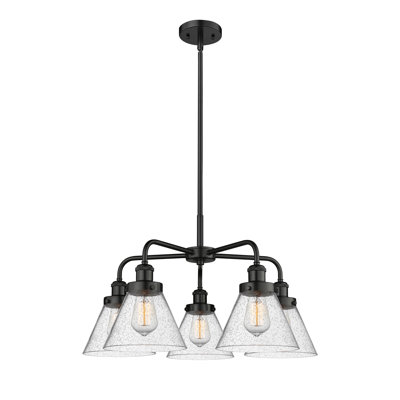 Cone 5 Light Stem Hung Chandelier