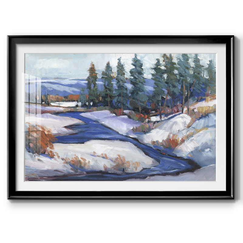 «First Snow I», reproduction d'art sur papier, Noir, H 27 po x l 39 po x P 1,5 po