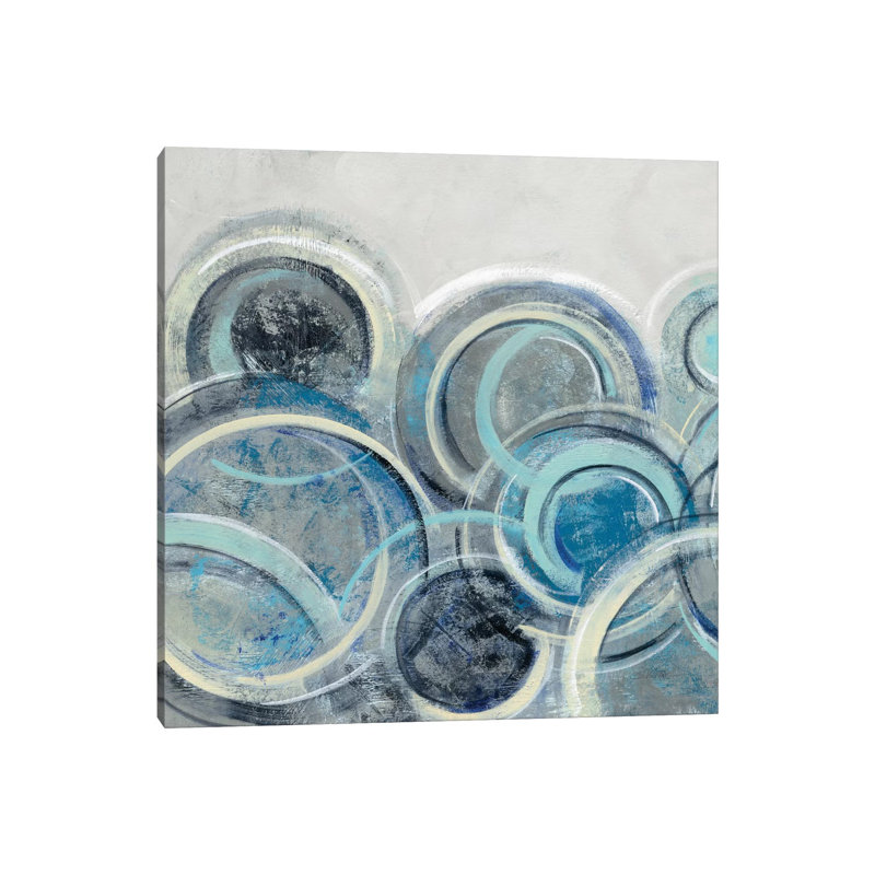 Variation Blue Grey II by Silvia Vassileva - Wrapped Canvas Painting, 30.48 cm H x 30.48 cm W
