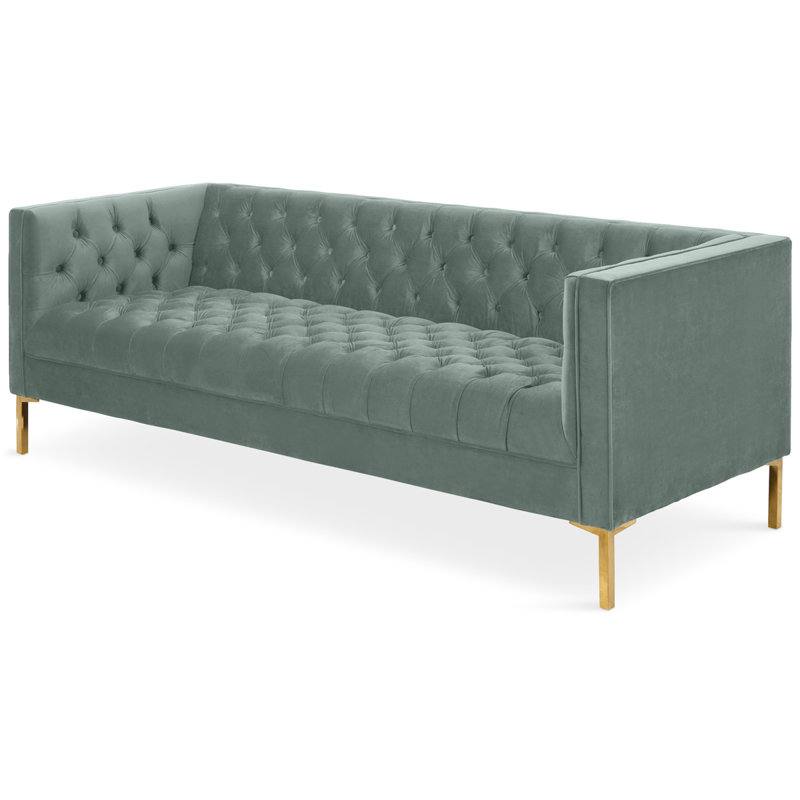 Dunkelberger 82.5'' Velvet Sofa, Light Blue