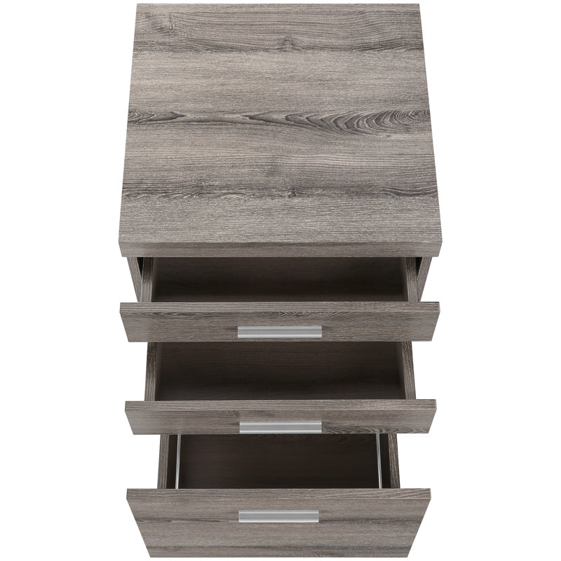 Classeur de bureau, roulant, taupe, bureau, finition contemporaine 3 roulettes, stratifié taupe,