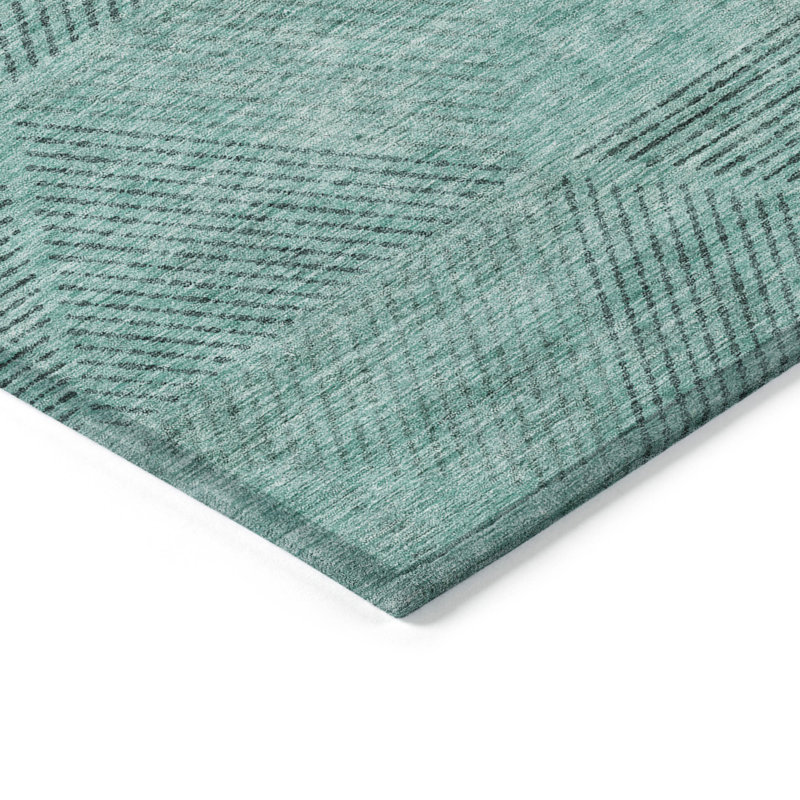 Tapis intérieur / extérieur en polyester tissé à la machine Lummus, Rectangle 9 pi x 12 pi