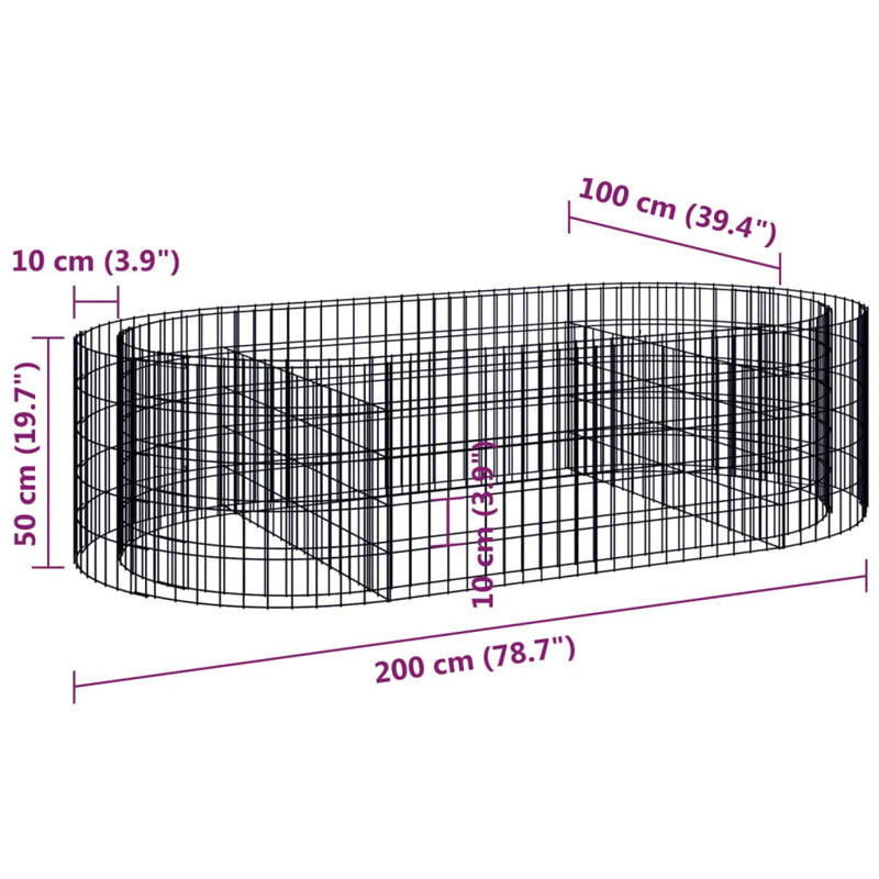 Lit de jardin surélevé en fer 7 pi x 4 pi Criston Criston, 78,7 po x 39,4 po x 19,7 po