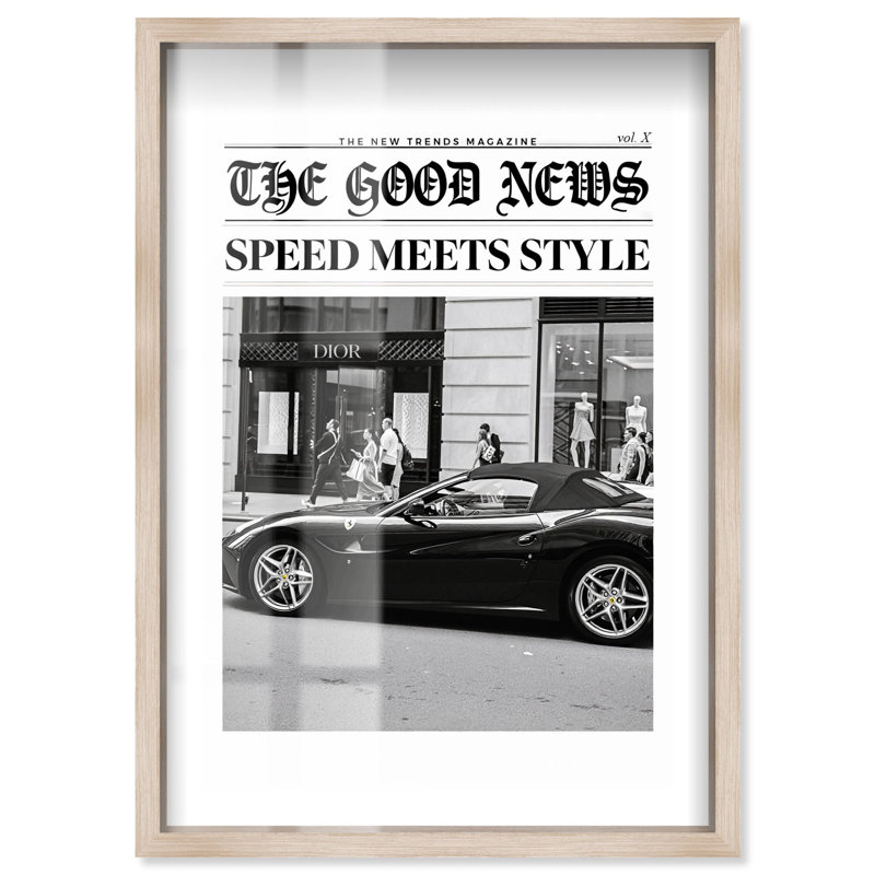 Good Fashion Speed Shadowbox Print, photographie de mode par Notoriart, cadre blond, 20 x 30, H 31 po x l 21 po, Cadre blond