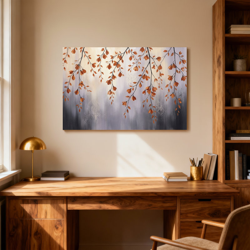 Plantes et fleurs, feuilles d'automne, branches suspendues, H 24 po x l 36 po