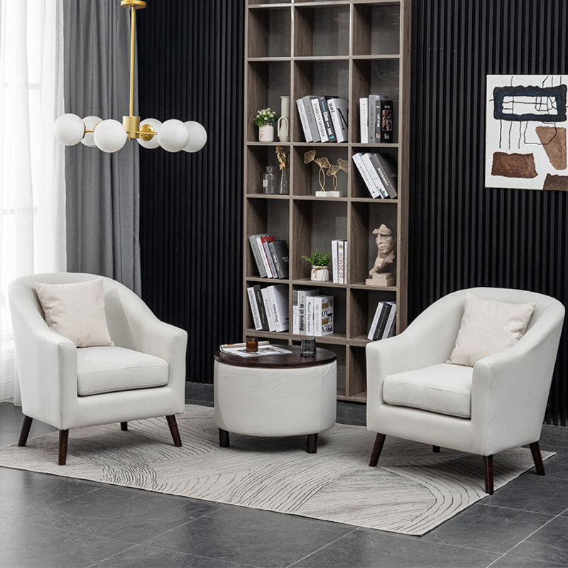 Chaise simple moderne en bois massif (ensemble de 2), Noir, noir, noir, noir, Leathaire blanc cassé