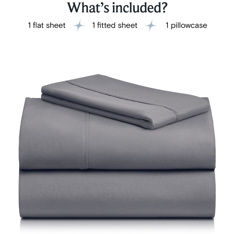Ensemble de draps 4 pièces Luxclub, Gris clair, Queen Sheet Set with 2 pillowcases