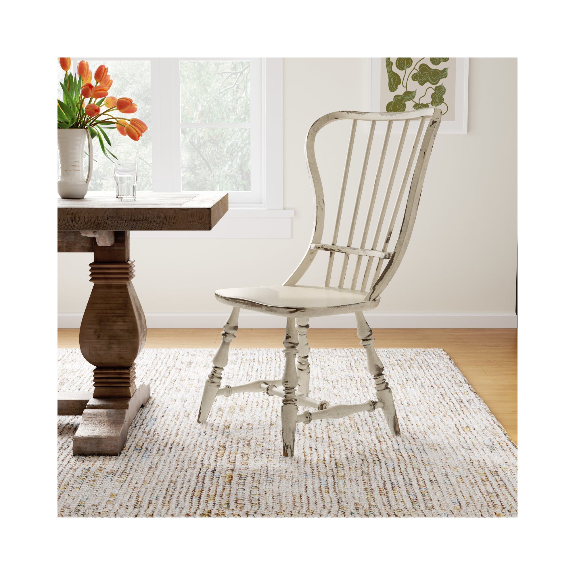 Sanctuary Windsor Back Side Chair, Antique White
