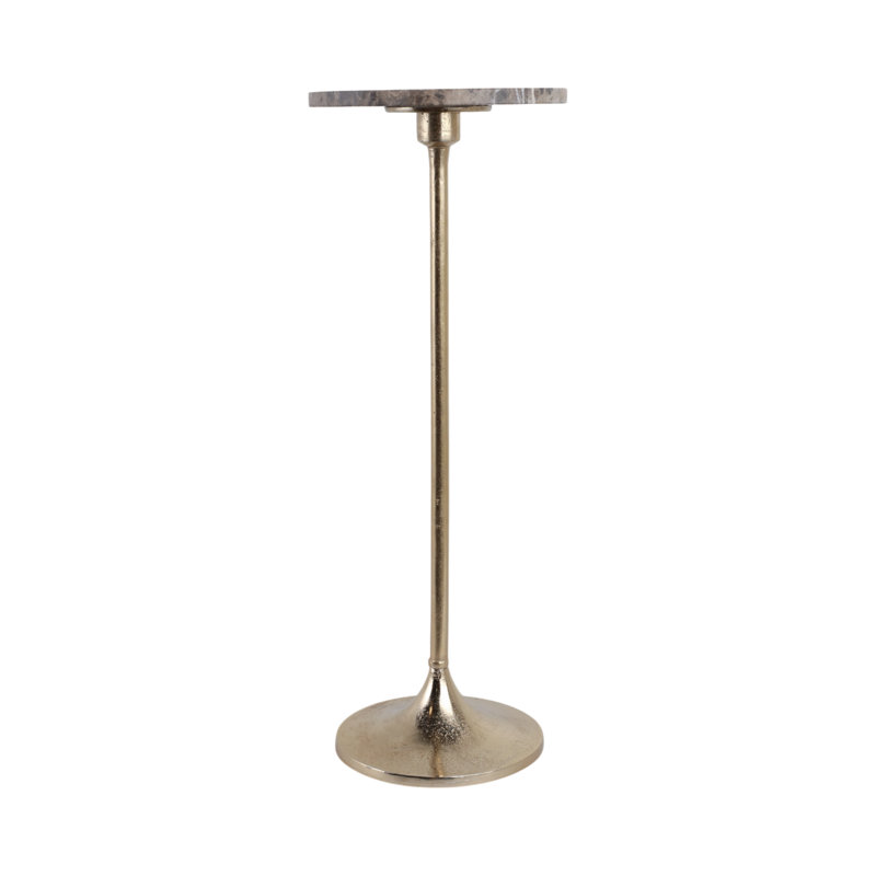 Table de bout en marbre de luxe Jackins, table d'appoint ou table d'appoint moderne en marbre et en métal pour le salon, la chambre à coucher, 27 po